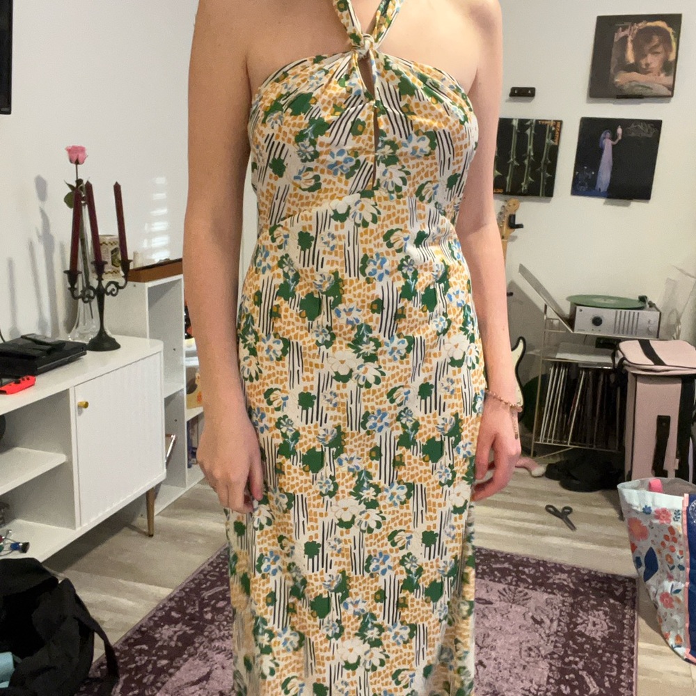 Floral Halter Neck Dress